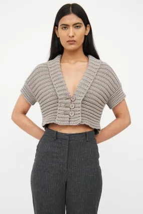 Grey Knit Crop Sweater