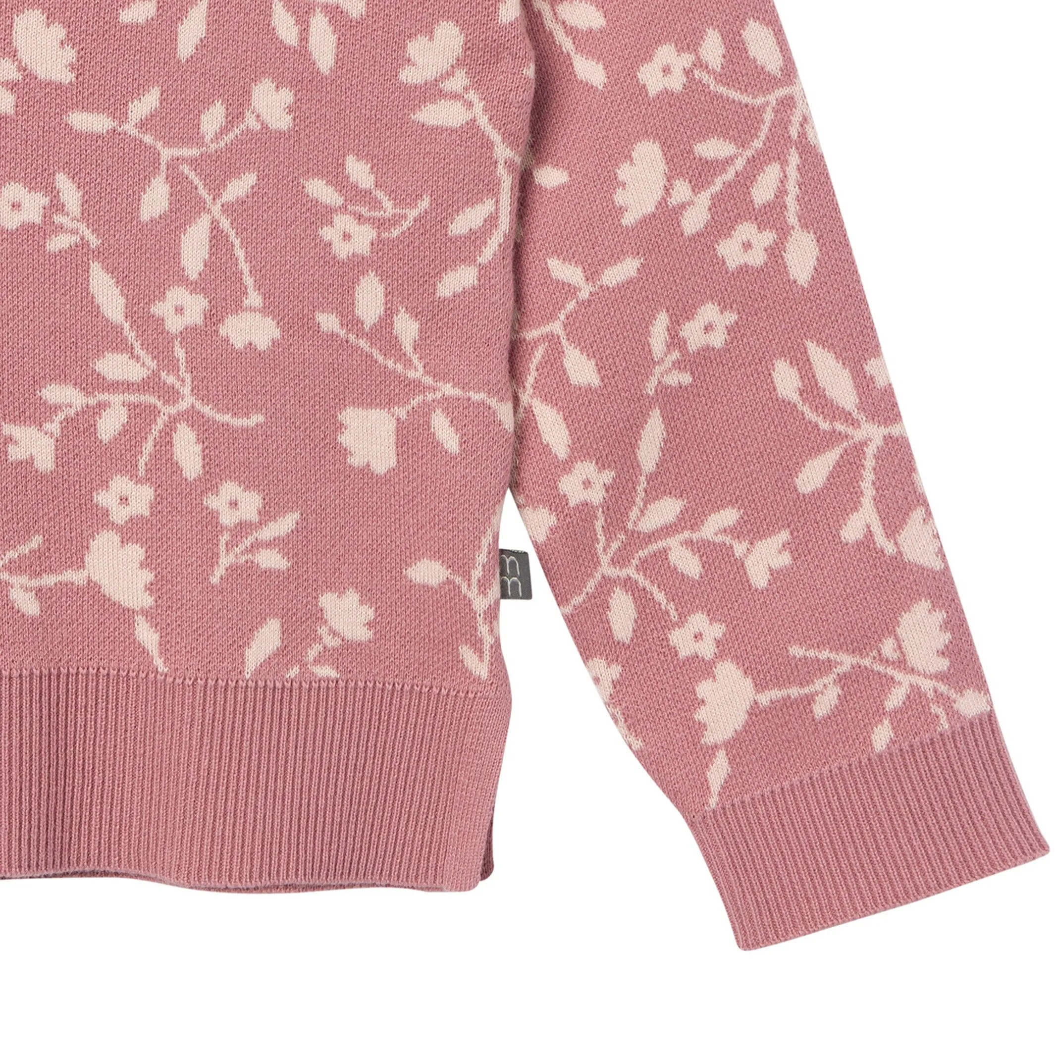 2-Piece Infant & Toddler Girls Dark Rose Branches Jacquard Sweater Set