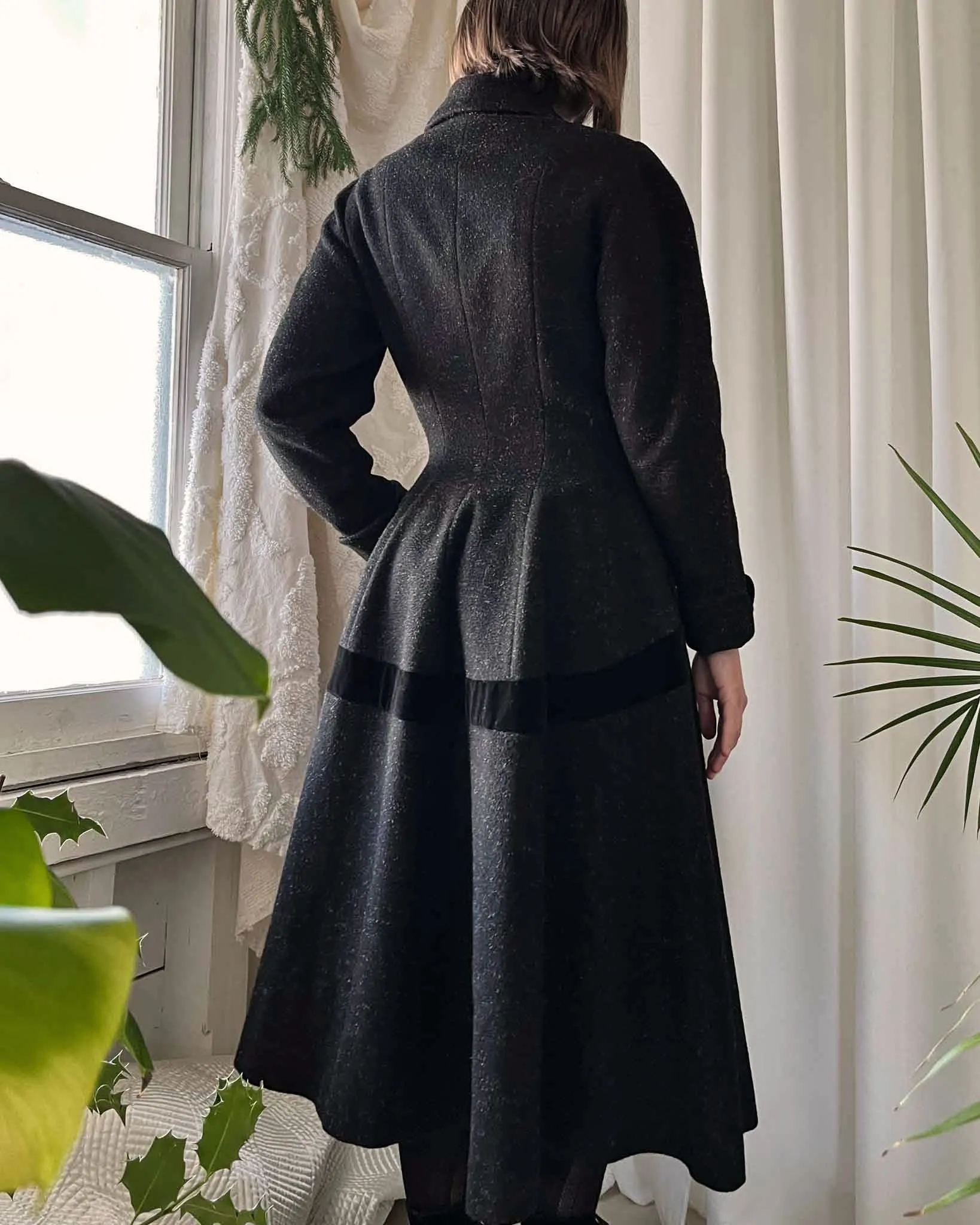 50s Wool Princess Coat | S-M