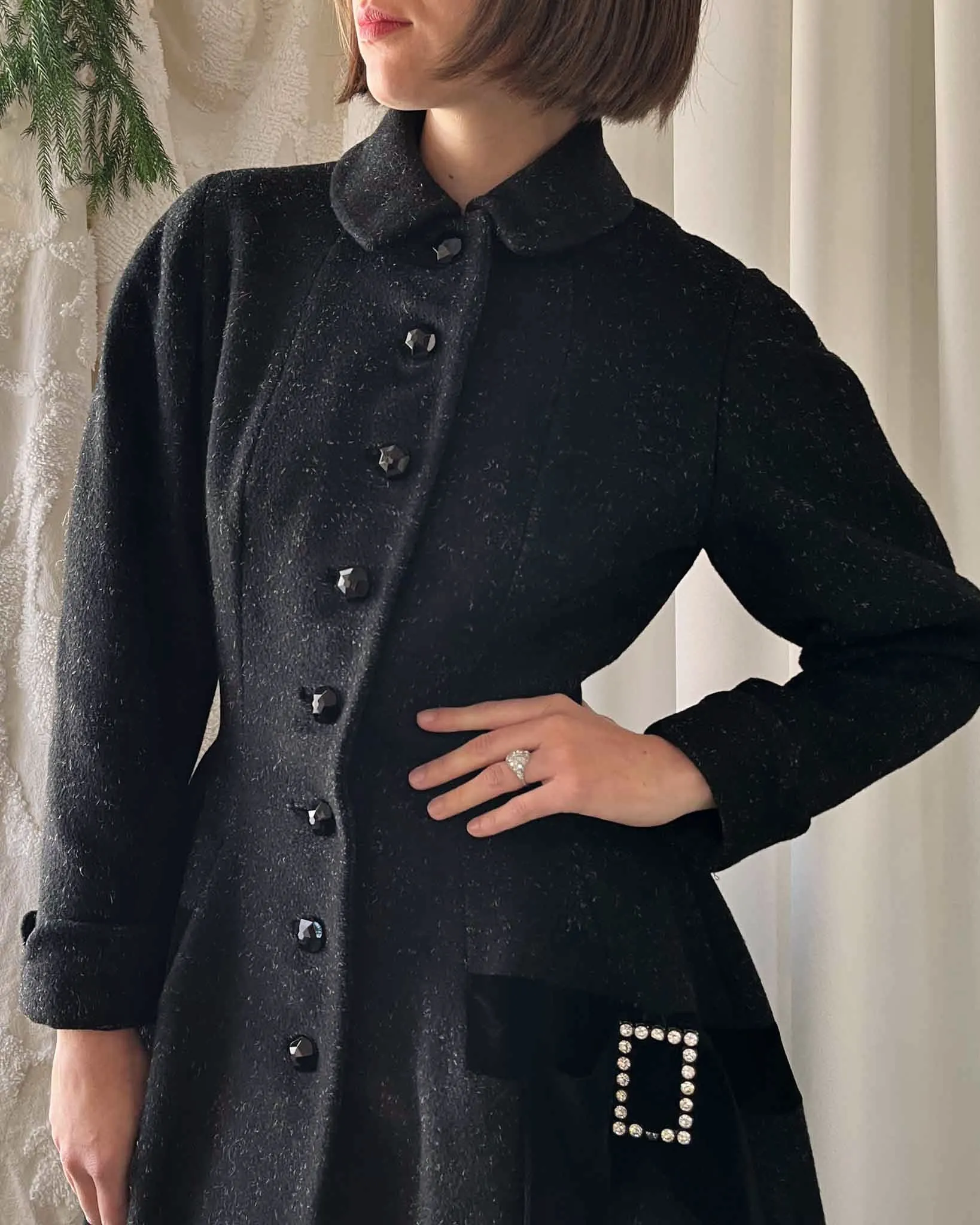 50s Wool Princess Coat | S-M