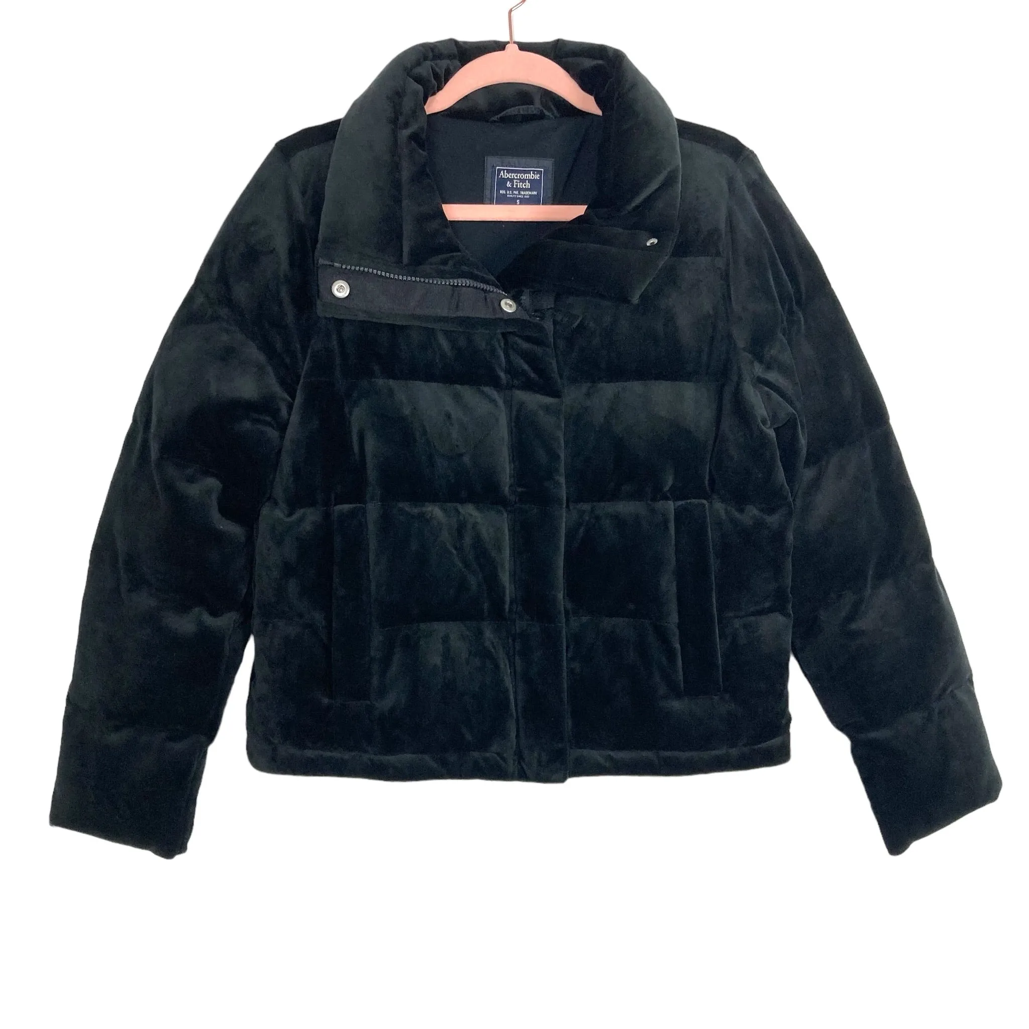 Abercrombie & Fitch Black Velvet Puffer Jacket- Size S (sold out online)