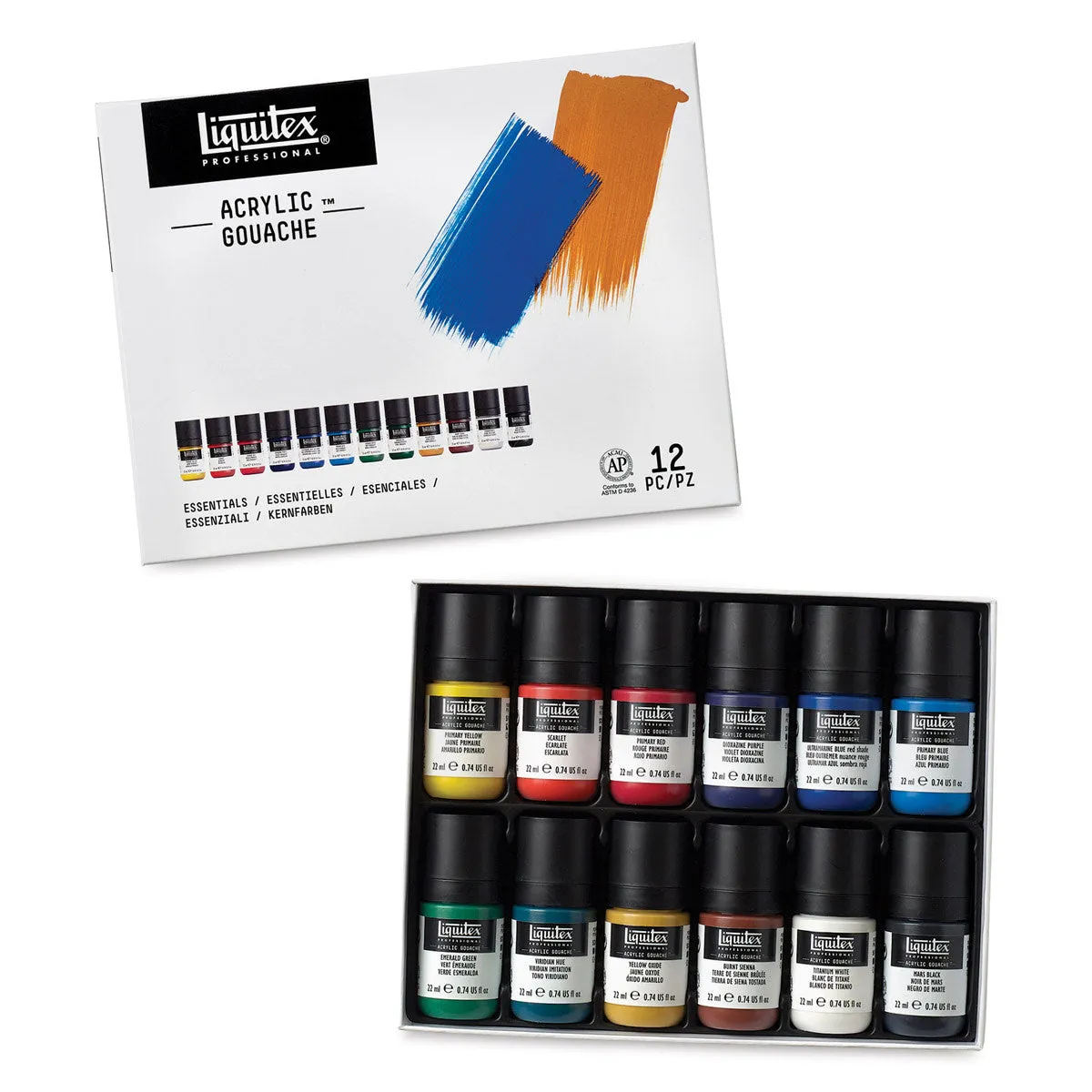 Acrylic Professional Gouache Essentials, 12x22ml (Liquitex Gouache)