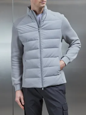 Active Hybrid Puffer Jacket in Mid Grey