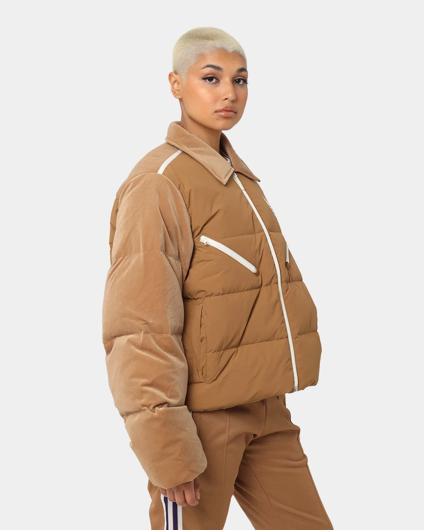 Adidas Adicolor Women's Velvet Puffer Brown Desert