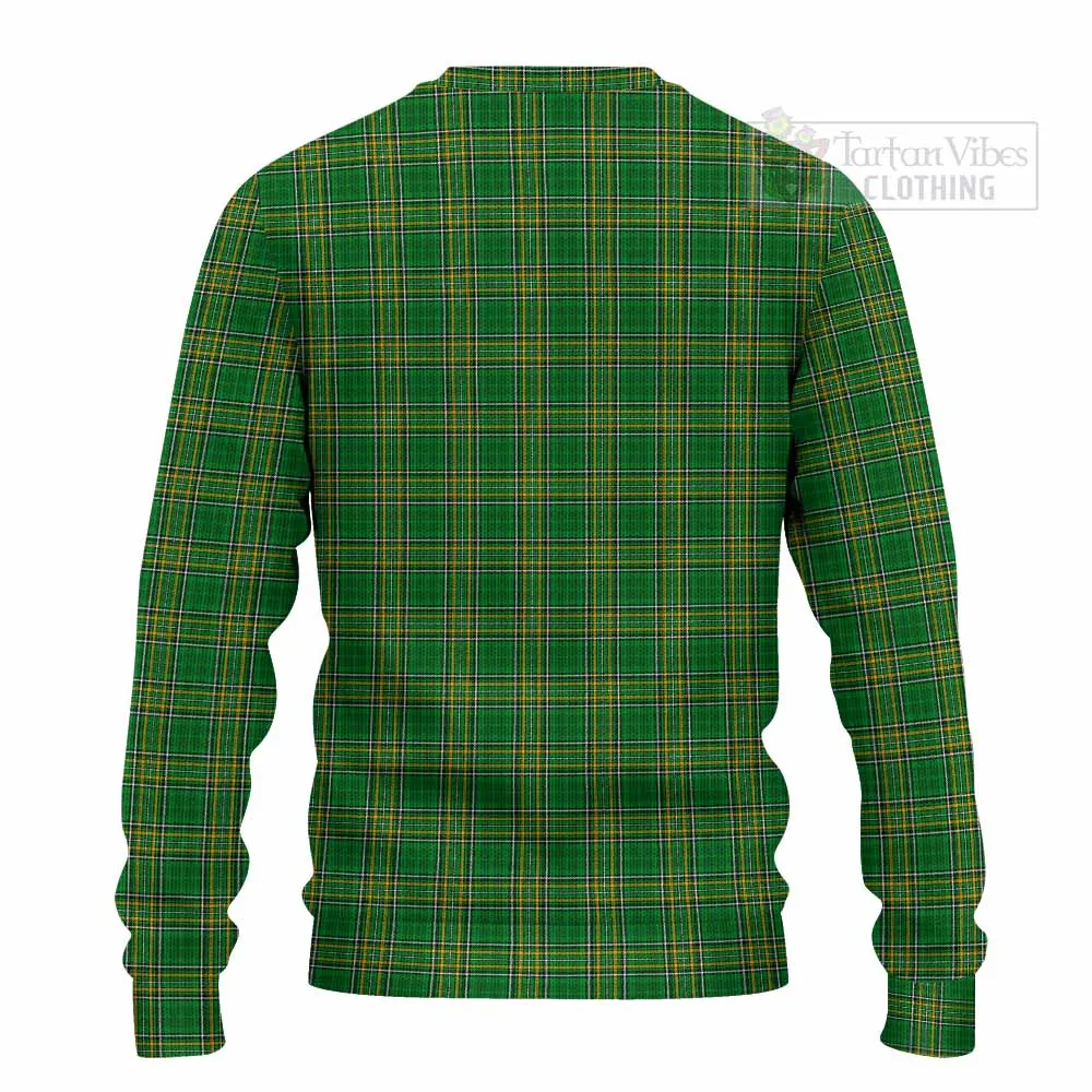 Aherne Irish Clan Tartan Knitted Sweater with Coat of Arms