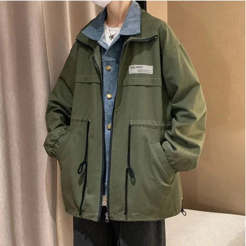 Aidase 2024 Mulit Pockets Men Cargo Jackets Hip Hop Windbreaker Fashion Loose Streetwear Coats Windproof  High Street Oversize Overcoat