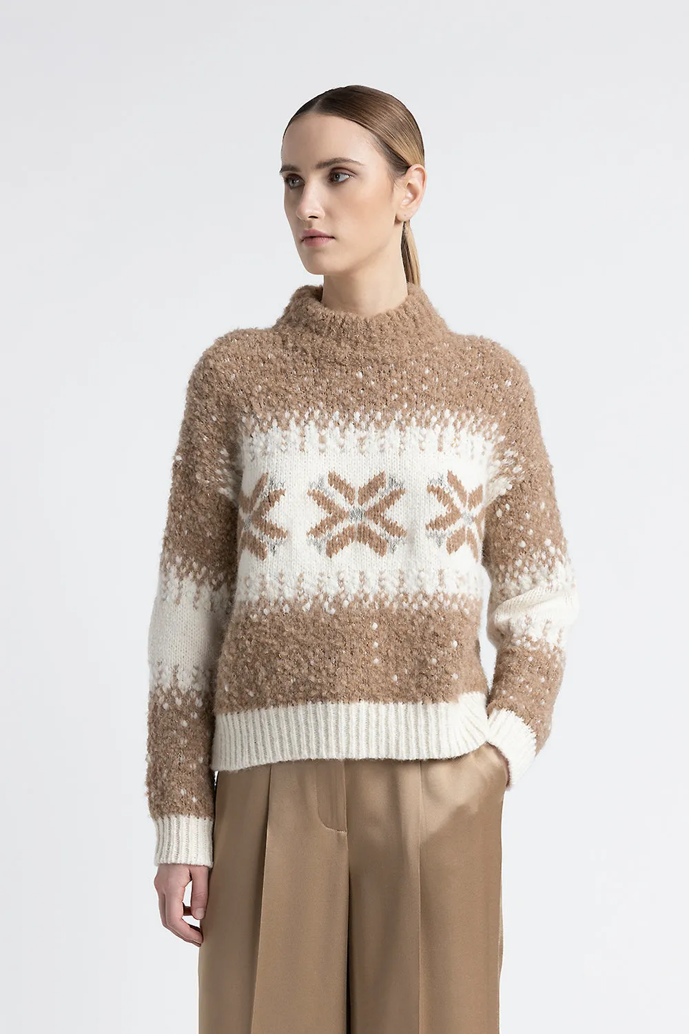 Alpaca, wool and sequin sweater