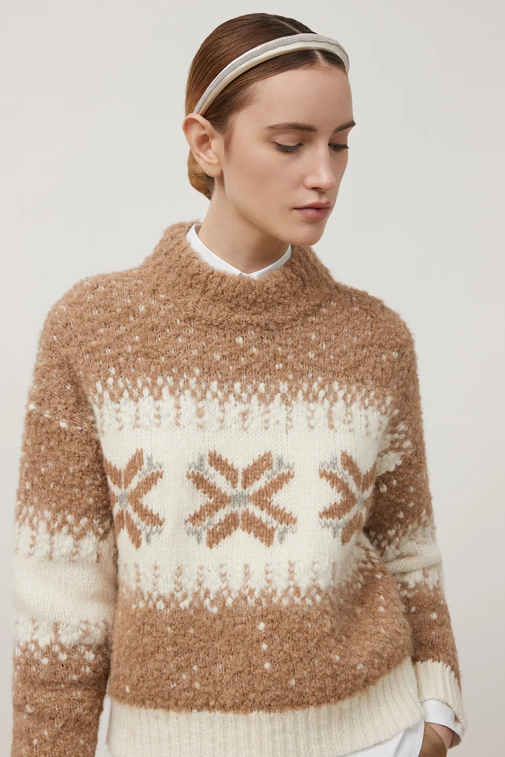 Alpaca, wool and sequin sweater