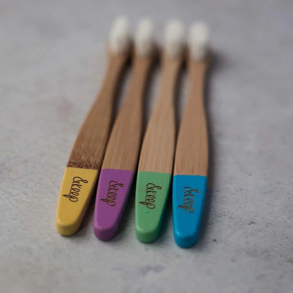 &Keep Children's Bamboo Toothbrushes - Pack of 4 Rainbow