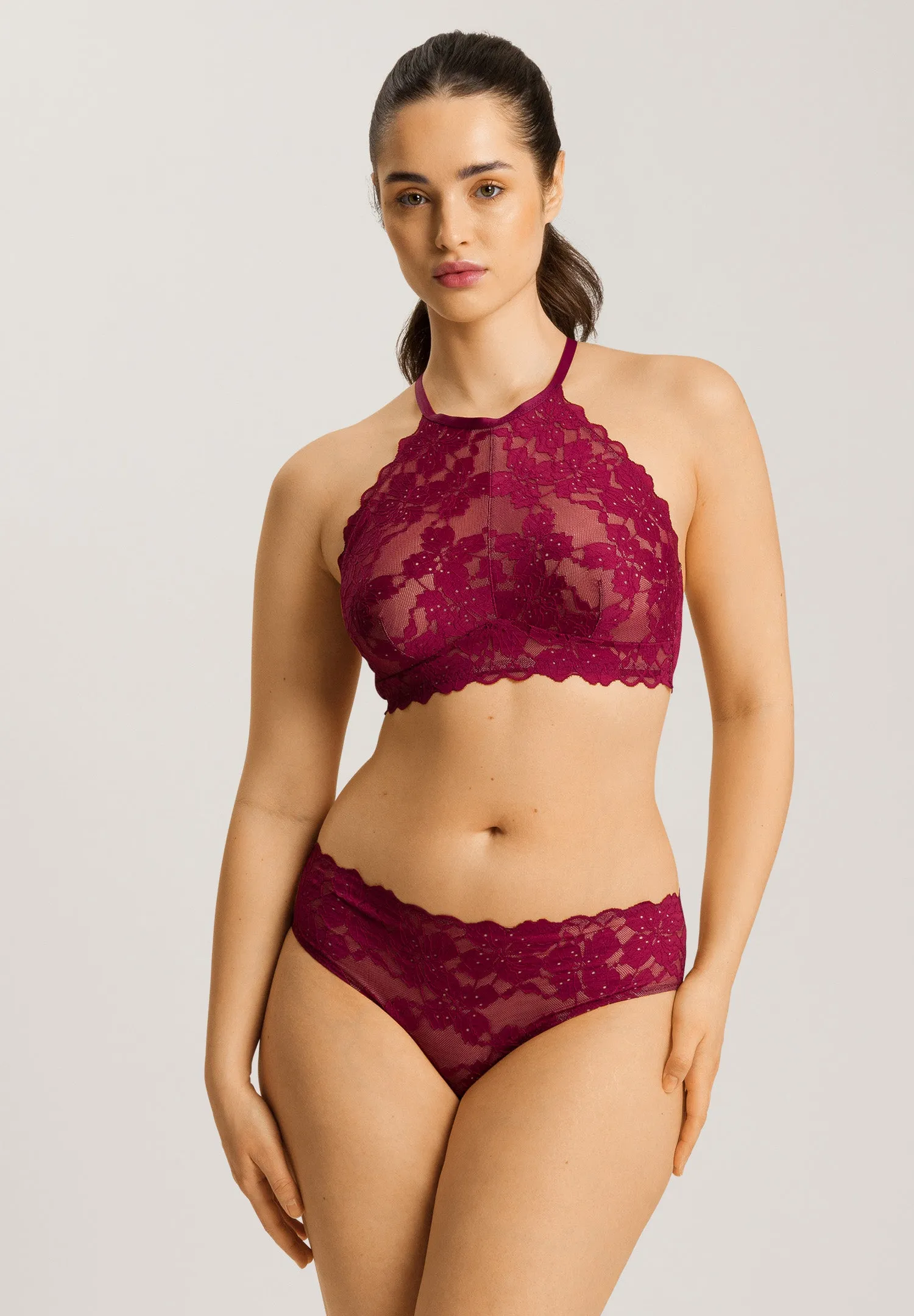 Anais Lace Halter Neck Bralette  | Deep Poppy 70907-2405