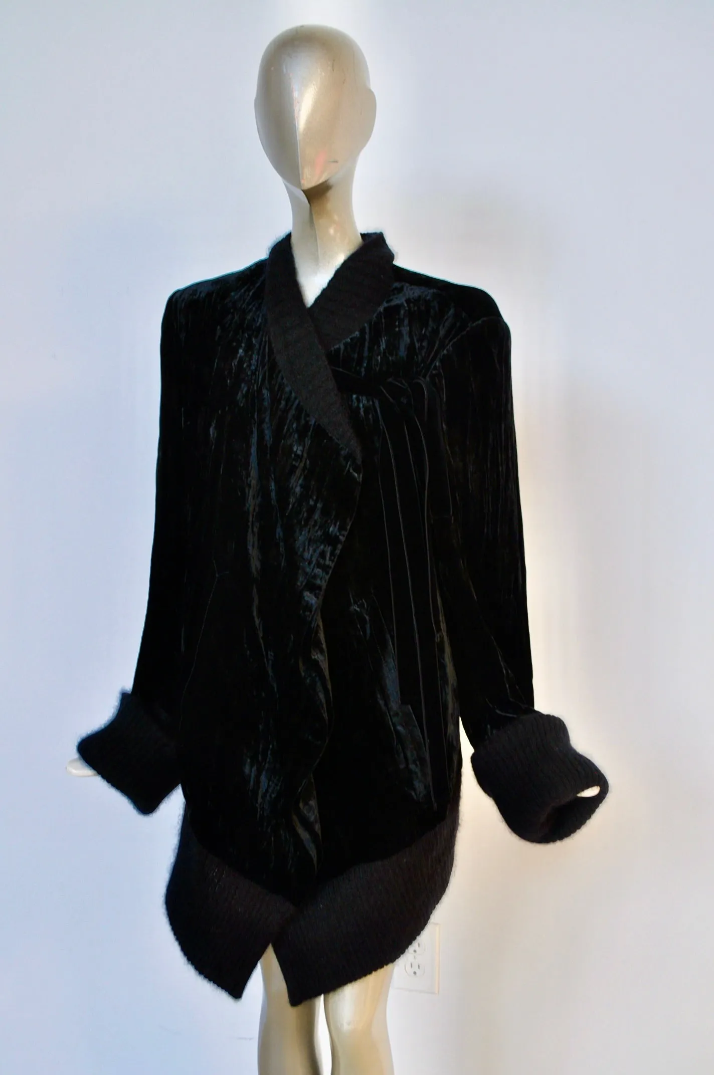 Ann Demeulemeester coat  velvet and wool