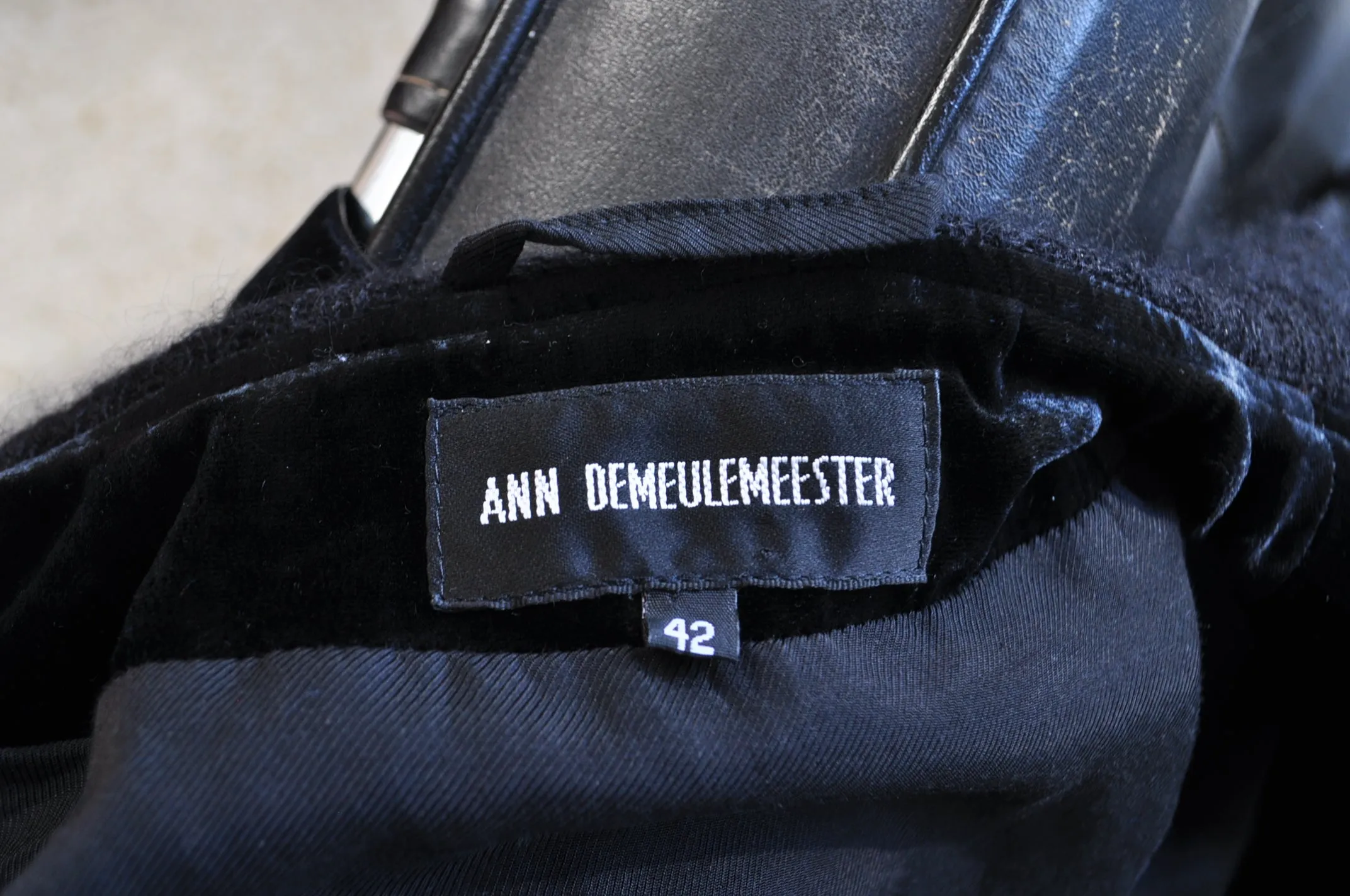 Ann Demeulemeester coat  velvet and wool