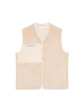 Archive Mens Recycled Wool Fleece Gilet—sand