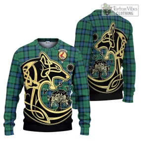 Armstrong Ancient Tartan Ugly Sweater with Family Crest Celtic Wolf Style