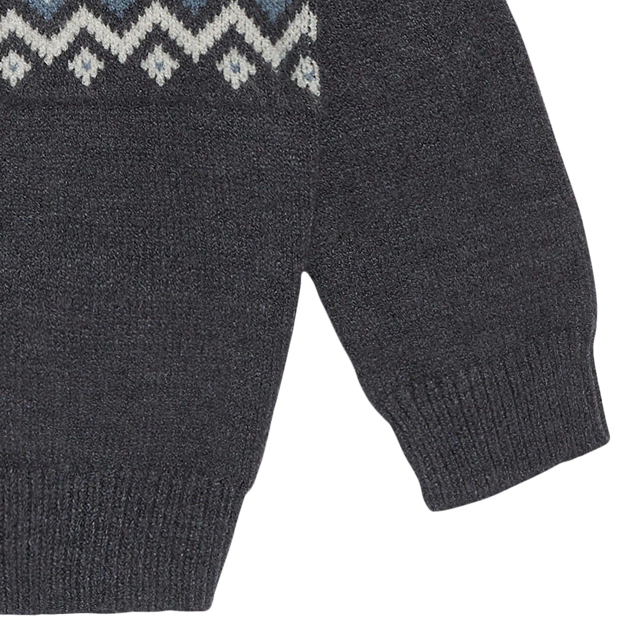 Baby Boys Dark Grey Heather Fair Isle Sweater