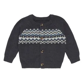 Baby Boys Dark Grey Heather Fair Isle Sweater