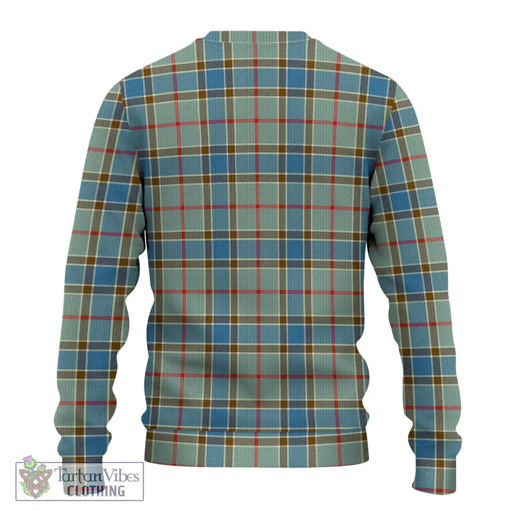 Balfour Blue Tartan Ugly Sweater with Family Crest DNA In Me Style