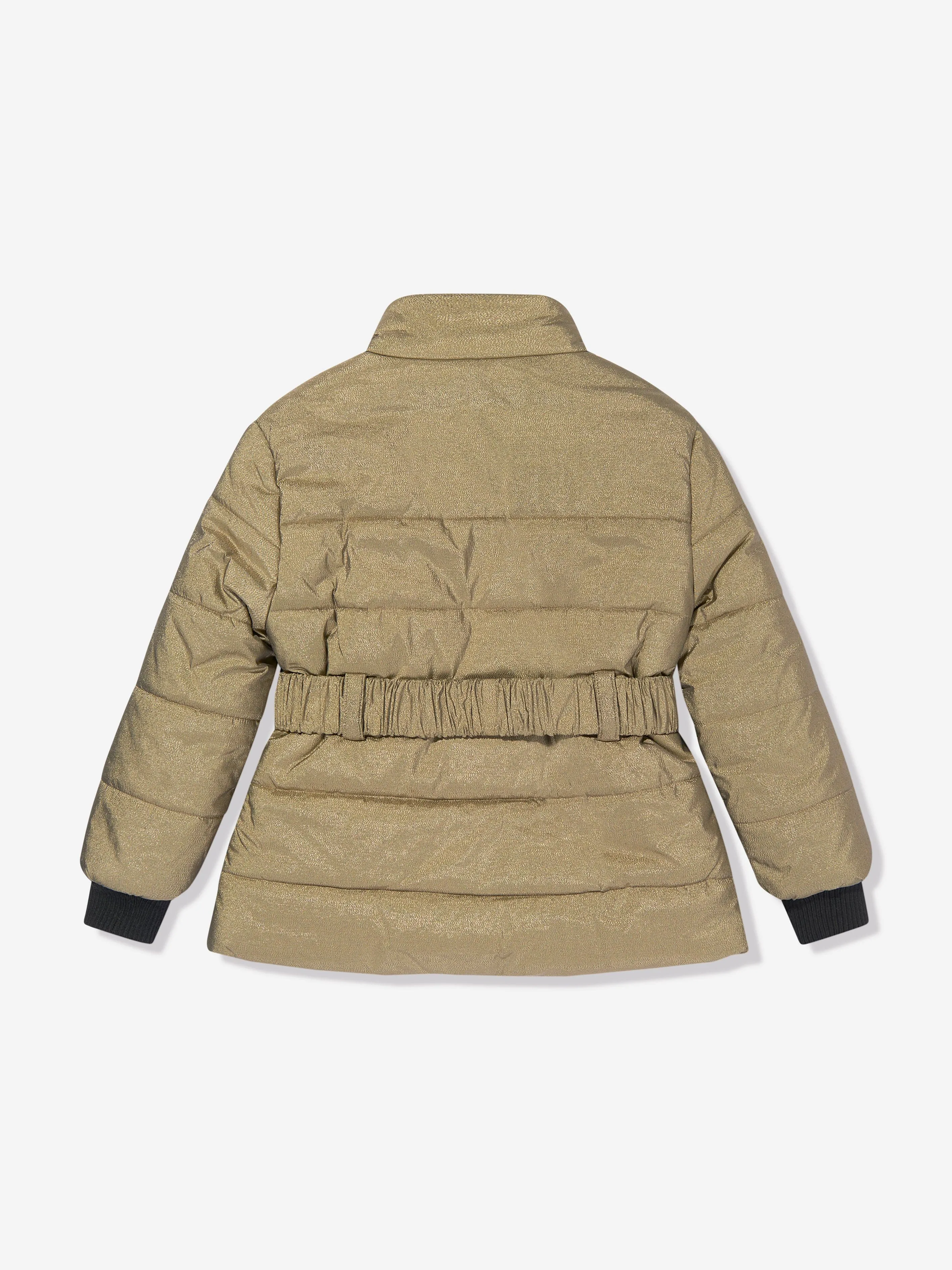 Balmain Girls Puffer Jacket in Gold