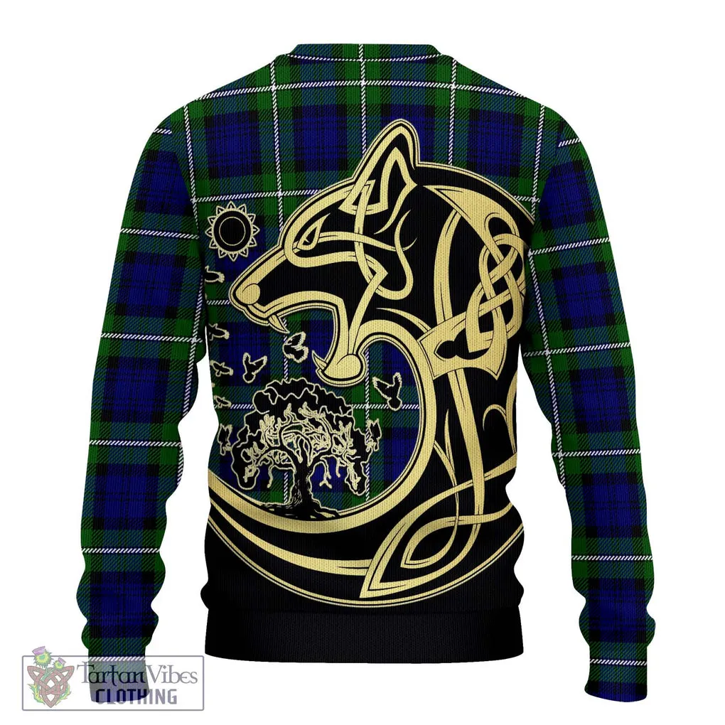 Bannerman Tartan Ugly Sweater with Family Crest Celtic Wolf Style