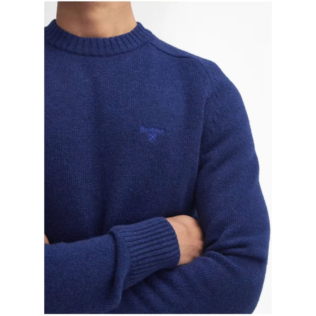 Barbour Grangetown 100% Wool Crew Neck Sweater Inky Blue MKN1584BL53