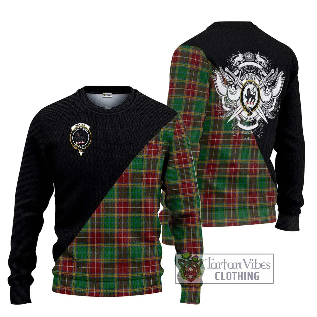 Baxter Tartan Ugly Sweater with Family Crest and Military Logo Style