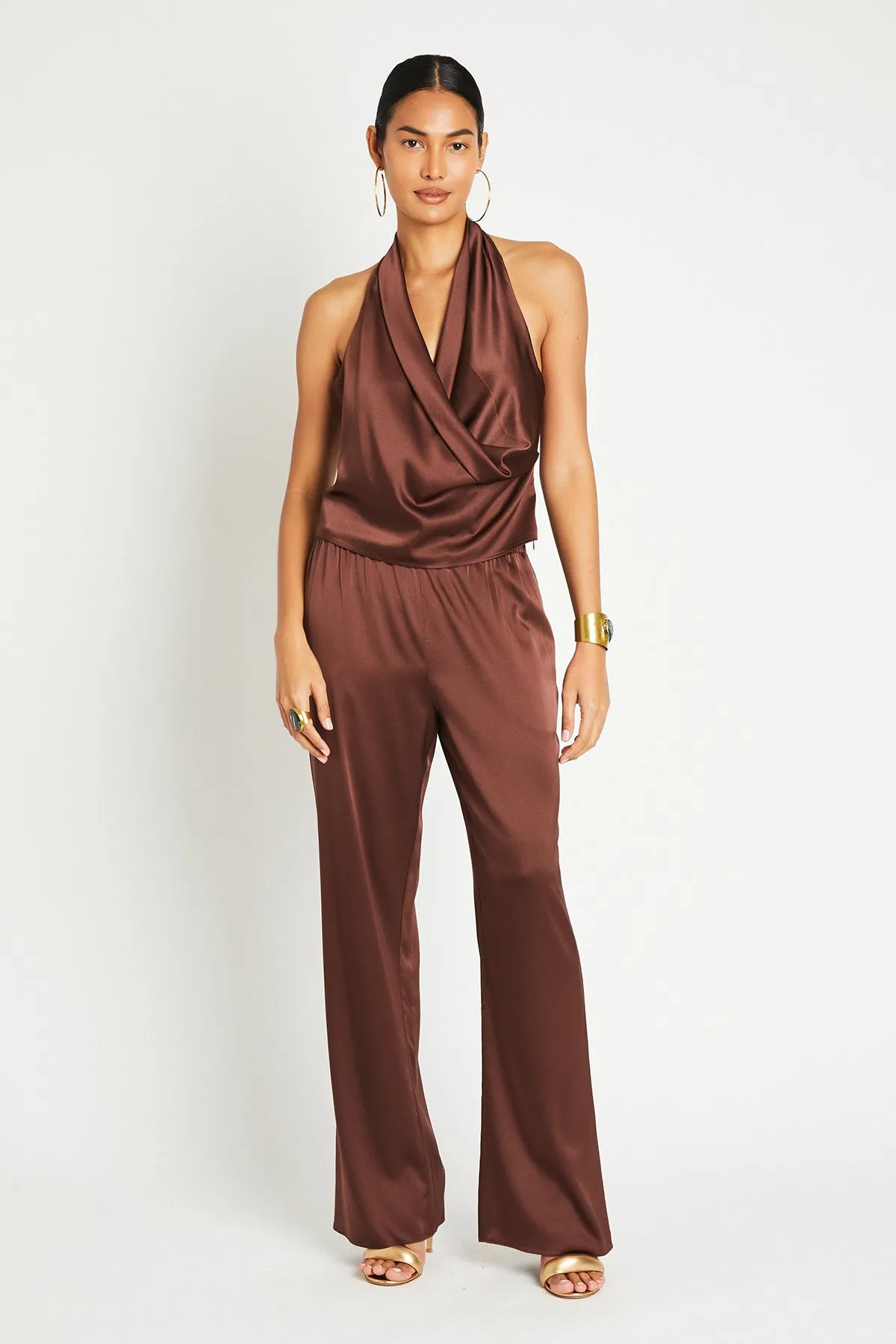   Beryll Liz Silk Pants | Chocolate