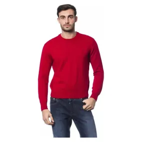 Billionaire Italian Couture Red Merino Wool Men Sweater