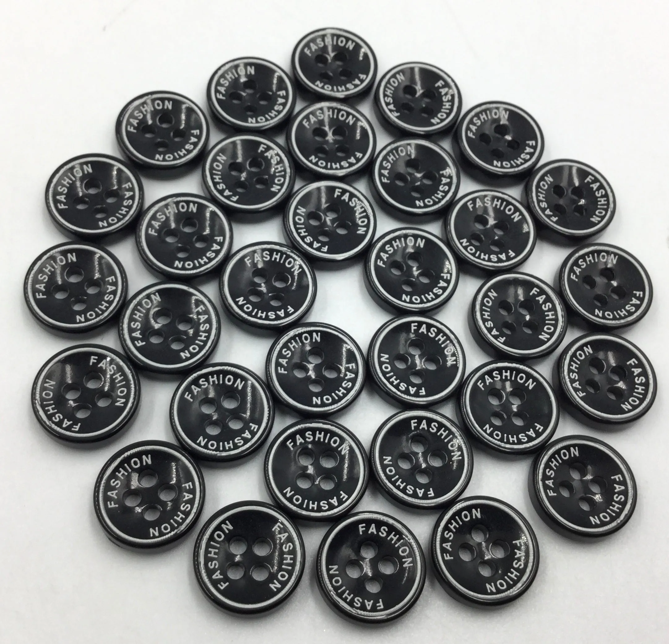 Black & White Circular Polyester Buttons