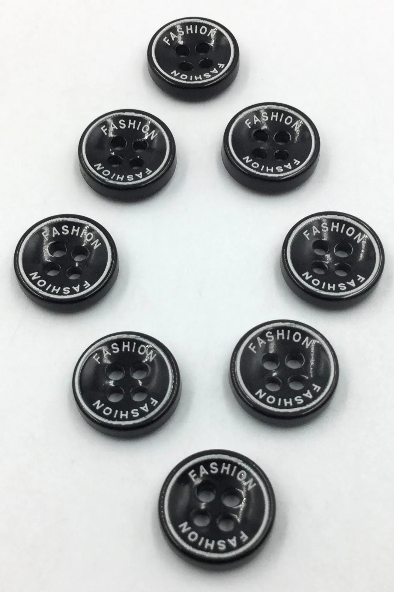 Black & White Circular Polyester Buttons