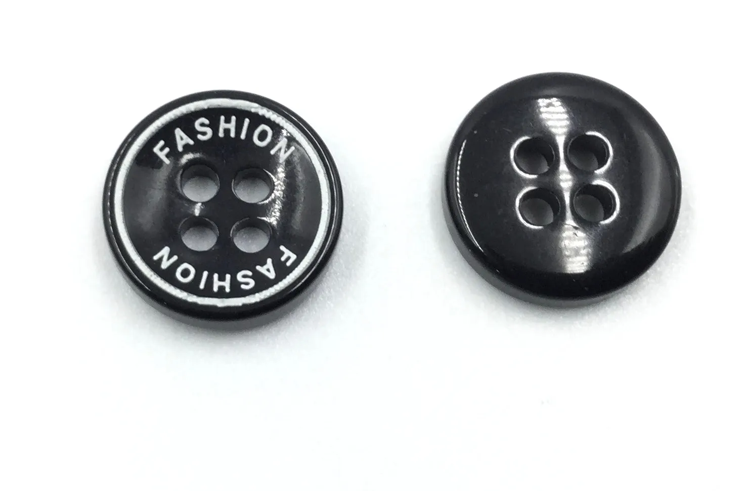 Black & White Circular Polyester Buttons