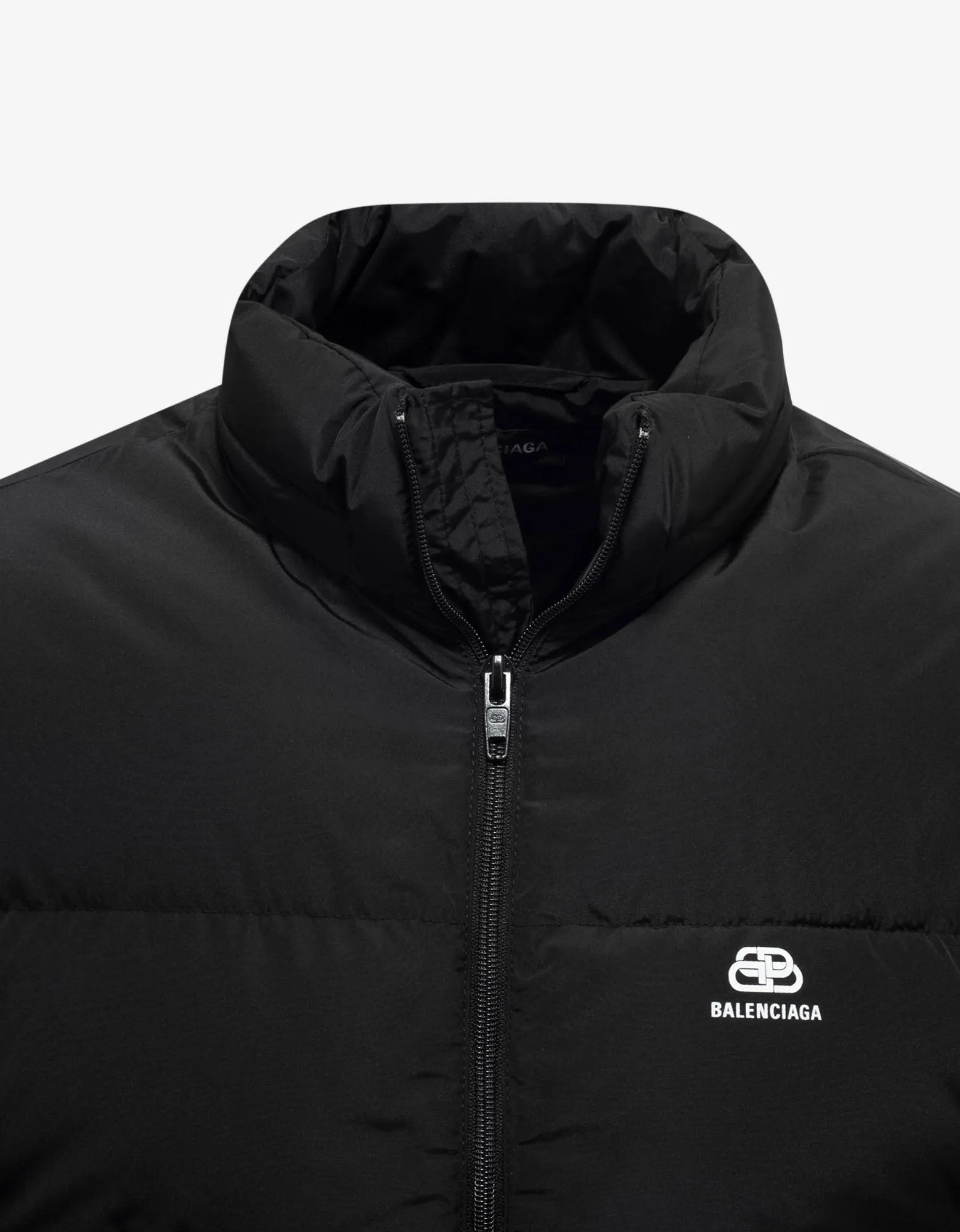 Black C Shape Puffer Jacket -