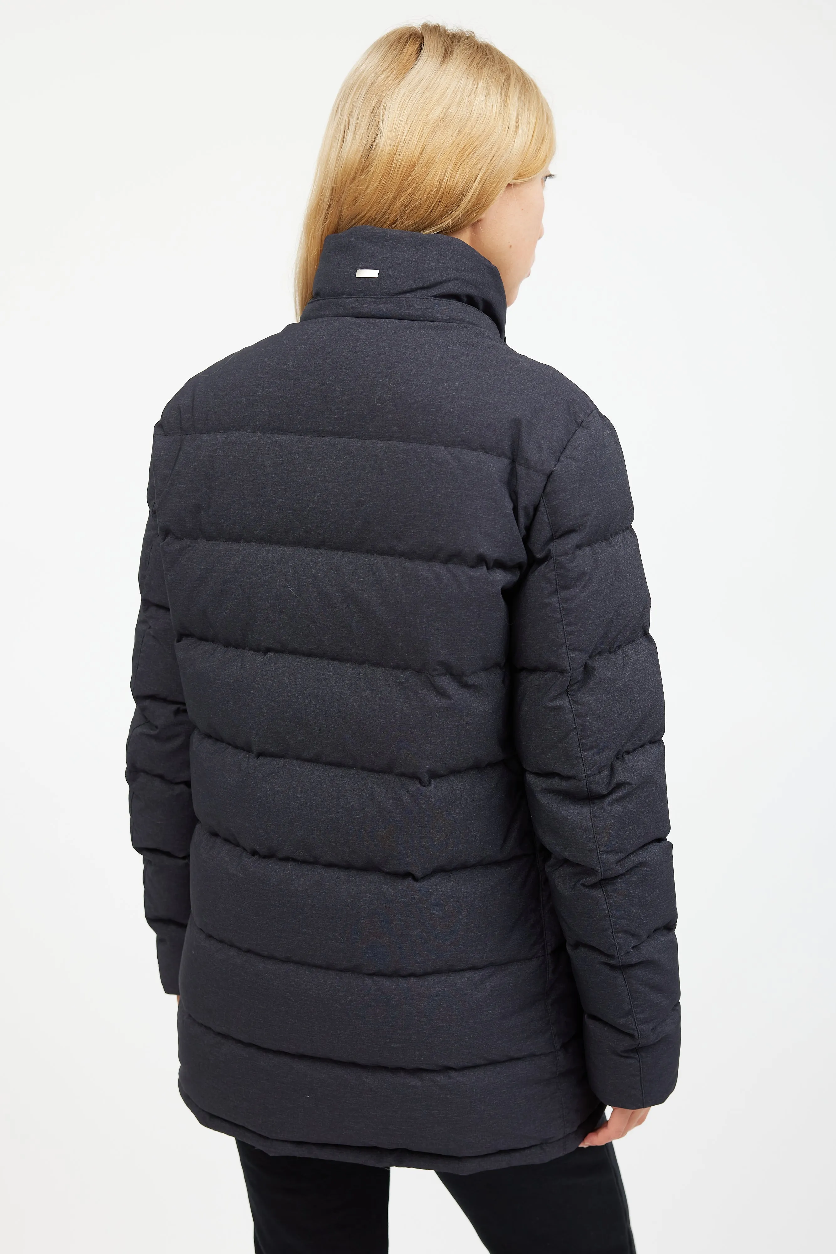 Blacked Quilted Down Jacket