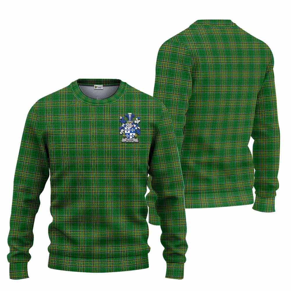 Blood Irish Clan Tartan Knitted Sweater with Coat of Arms