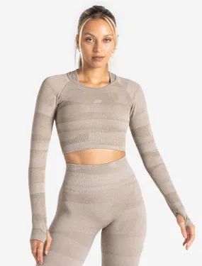 Boost Seamless Long Sleeve Crop Top - Neutral