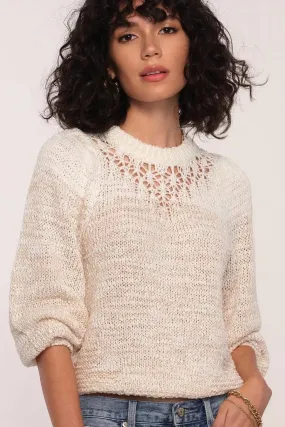 Bri Pointelle Knit Sweater in Ivory by Heartloom