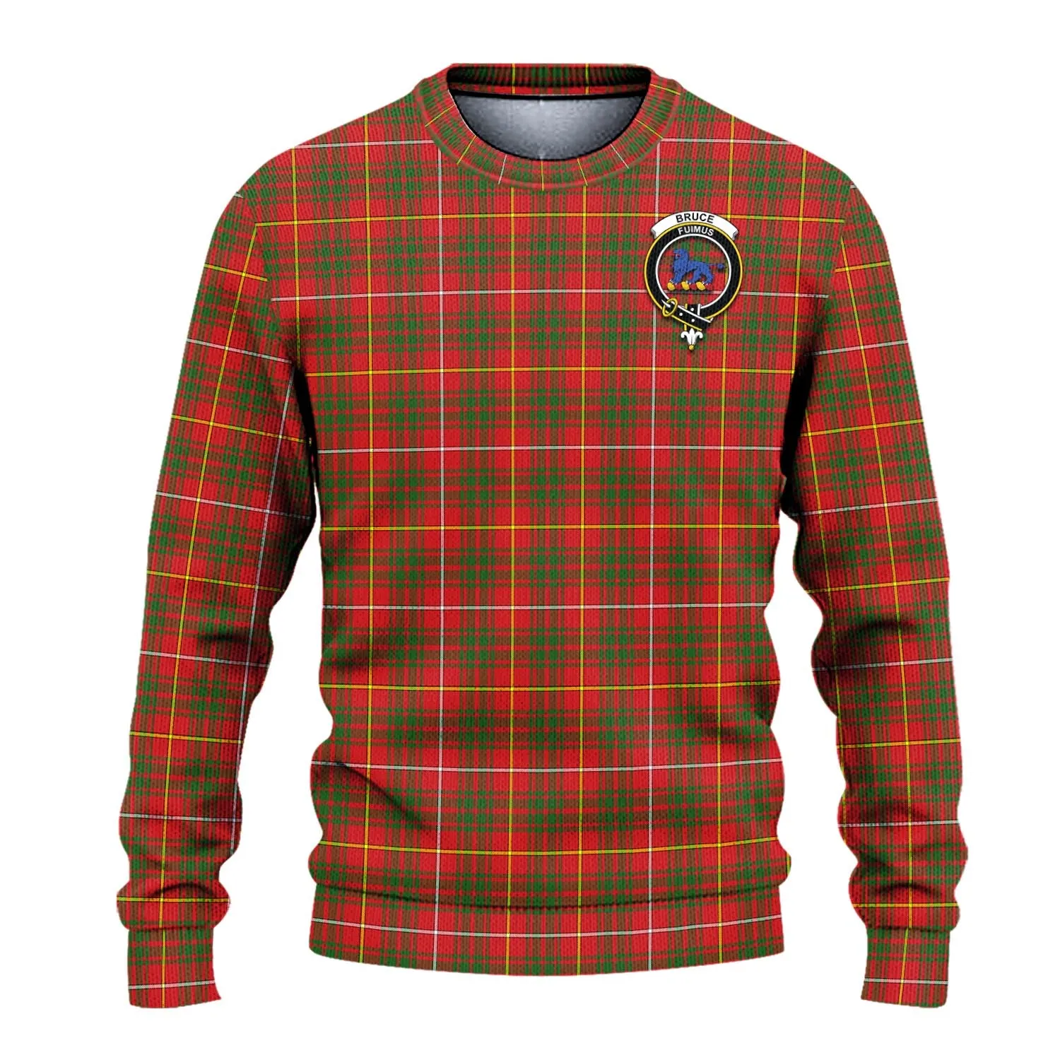 Bruce Modern Tartan Ugly Sweater with Family Crest