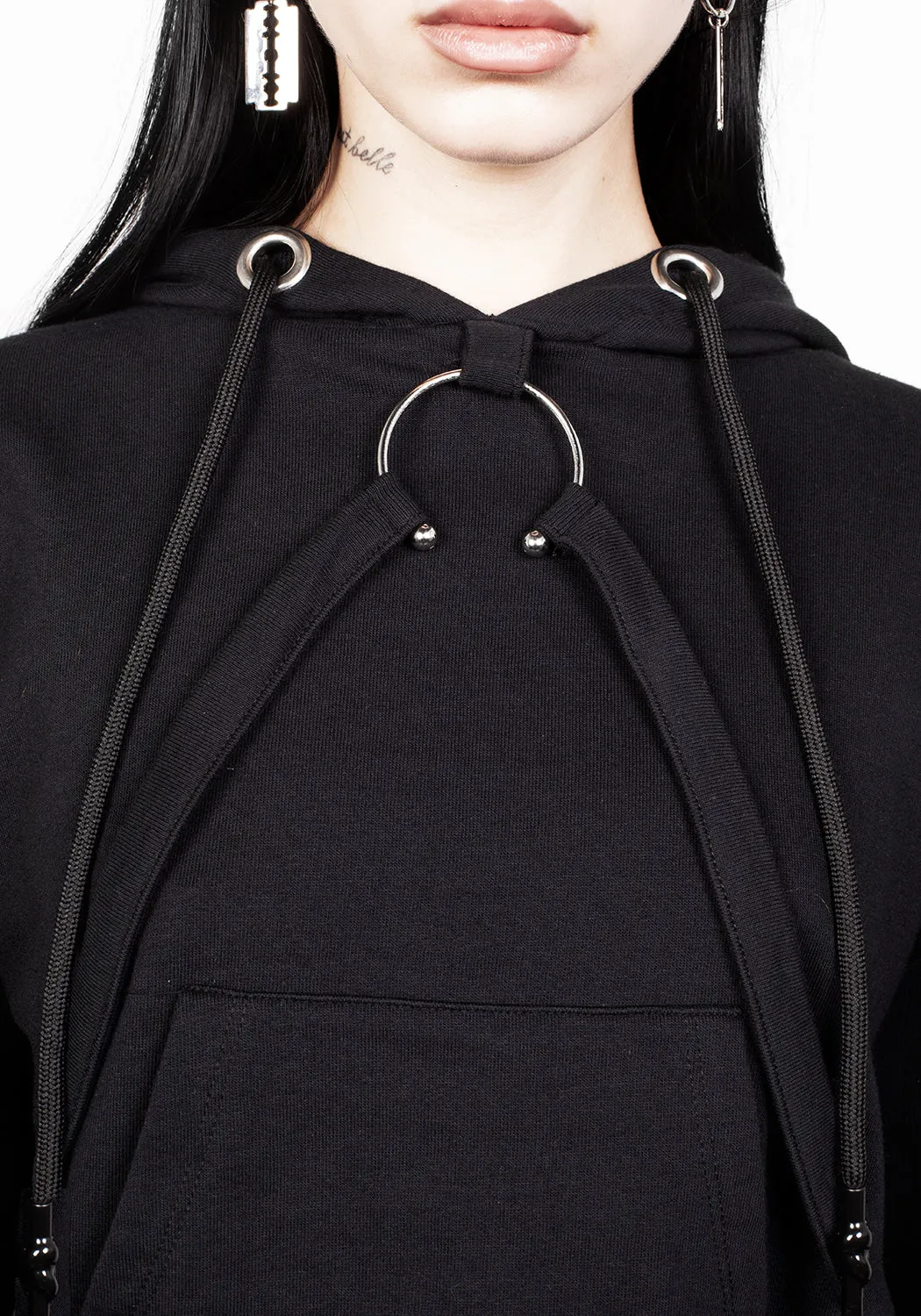 Brutal Mesh Cut Out Crop Hoody