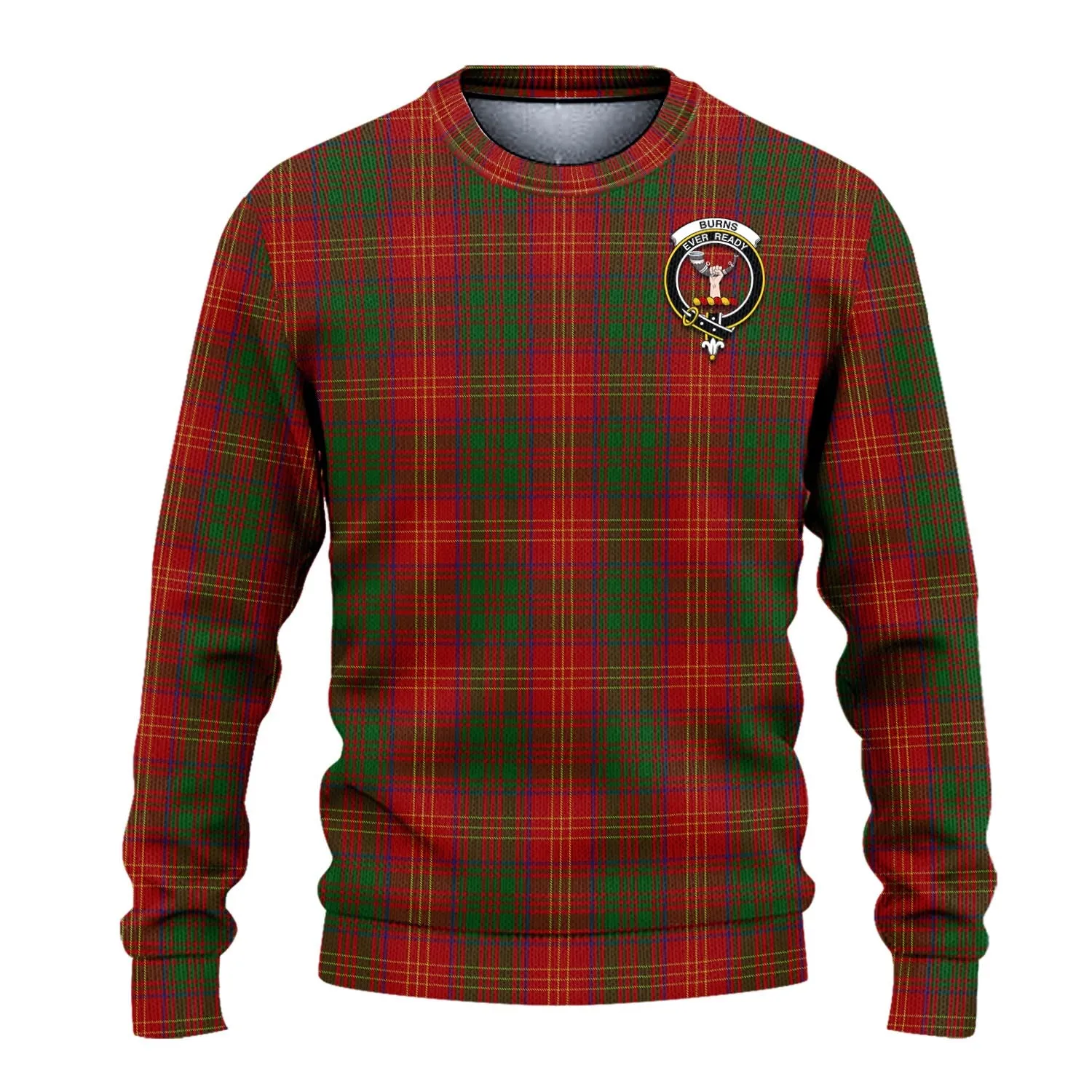 Burns Tartan Ugly Sweater with Family Crest