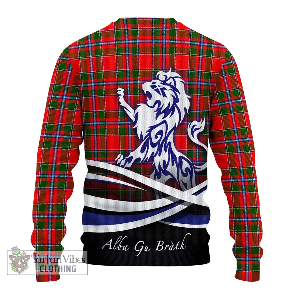 Butter Tartan Ugly Sweater with Alba Gu Brath Regal Lion Emblem