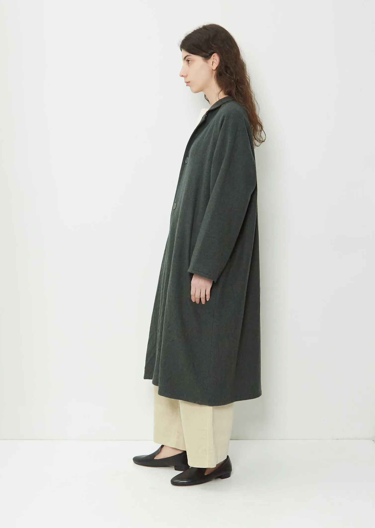 Button Down Wool Blend Coat