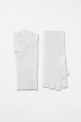 Cashmere Fingerless Gloves - Soft White