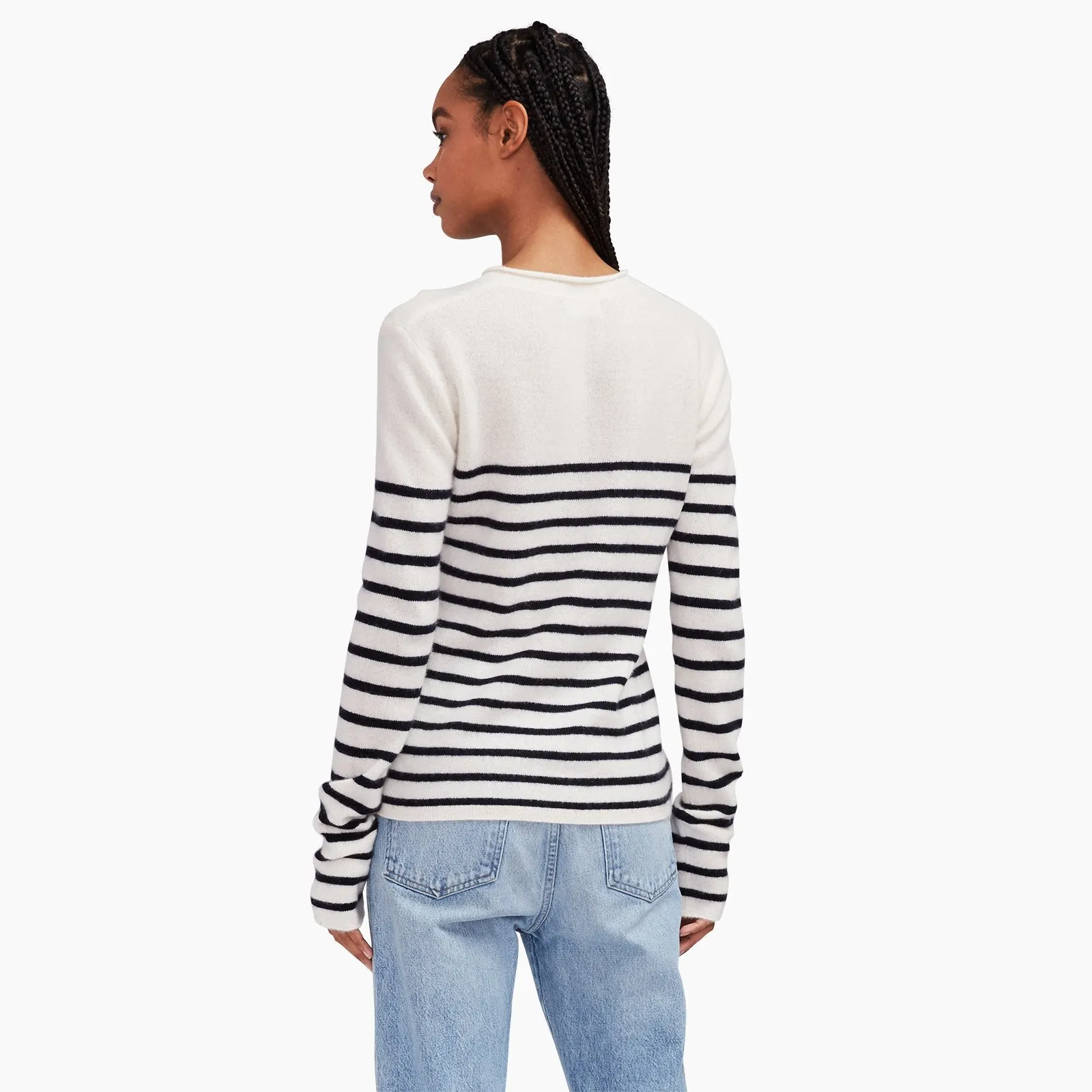 Cashmere Striped Crewneck