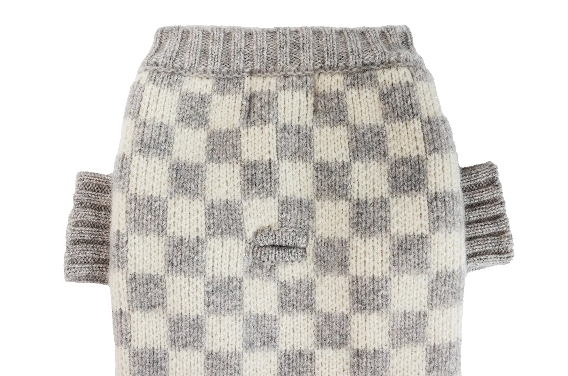 Cashmere Sweaters - Checkered Dog Sweater - 3 Color Options