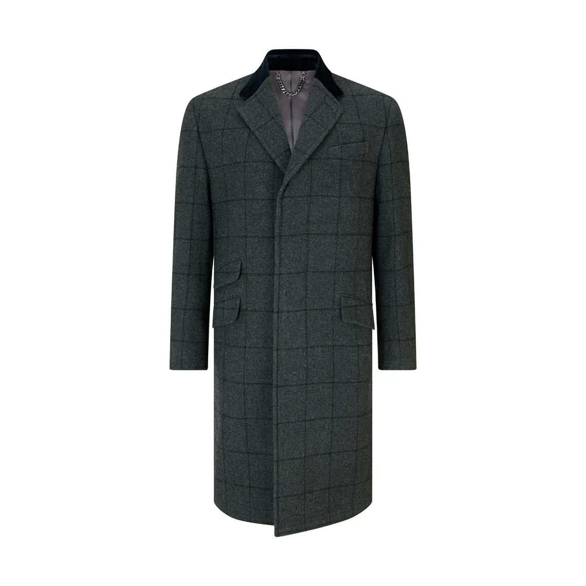 Chalbury Charcoal Covert Windowpane Coat