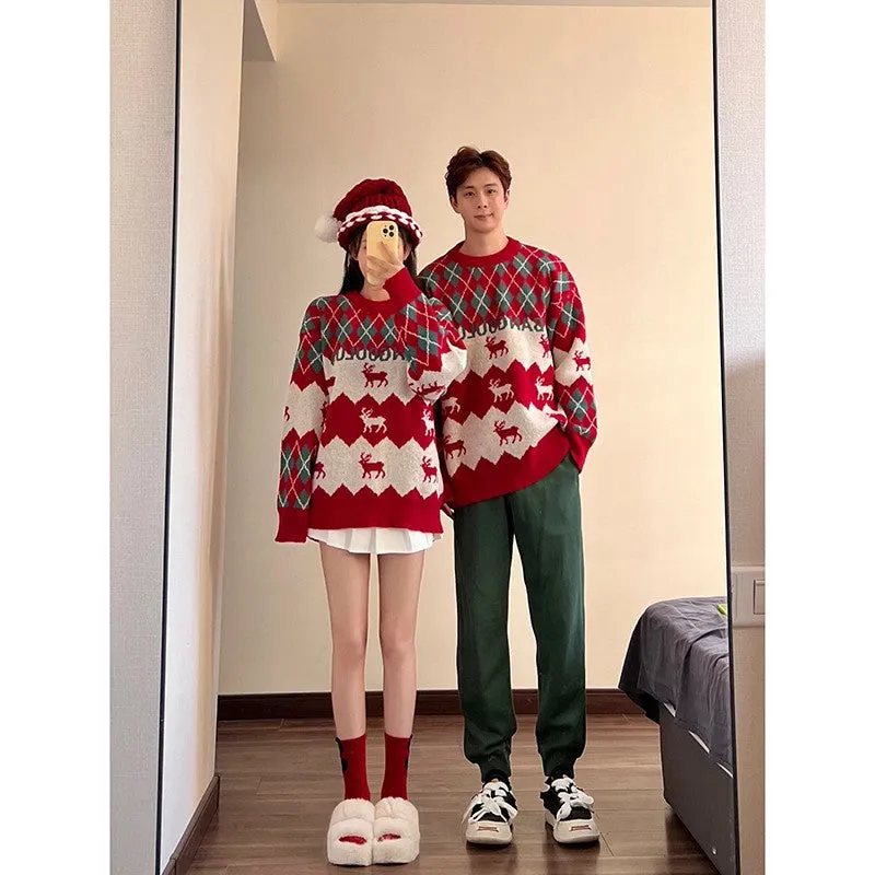 Christmas couple outfit winter sweater unisex wear robe