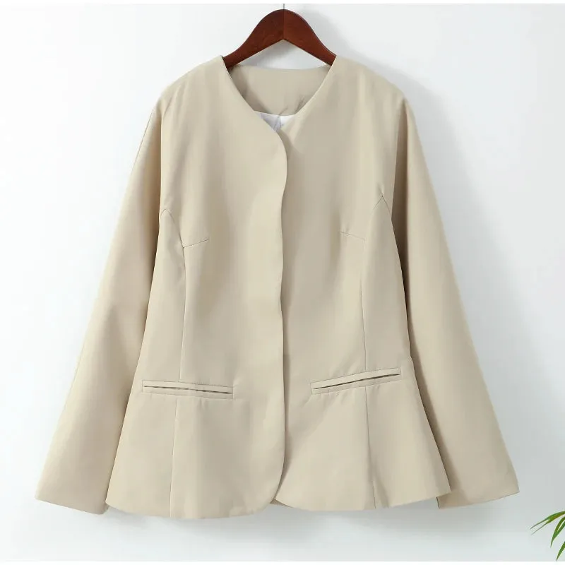 Classy long sleeves short Blazer Jacket Autumn coat overcoat