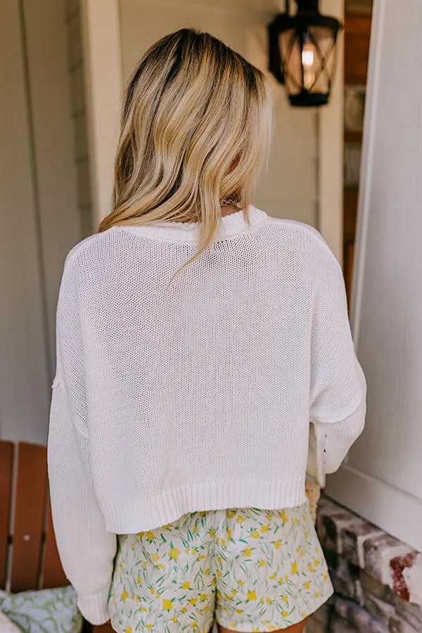 Coastal Breeze Knit Sweater in Ivory