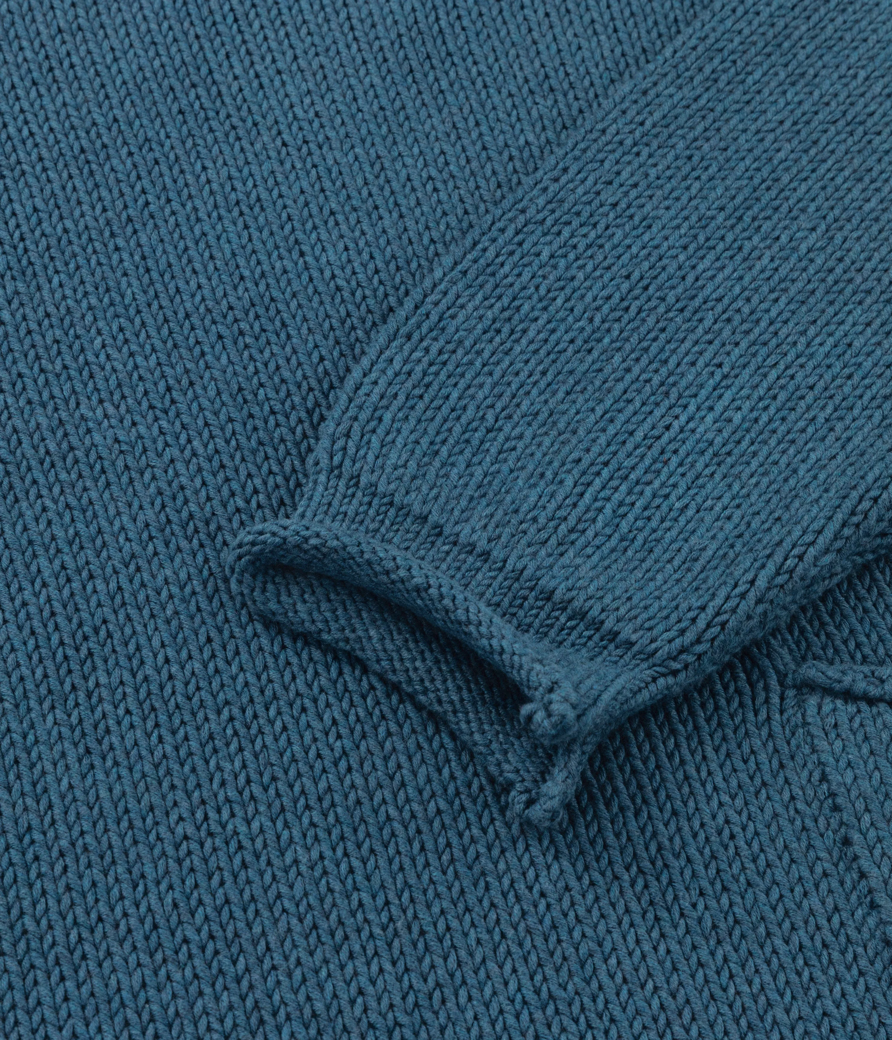 Cotton Fisherman Sweater, Blue