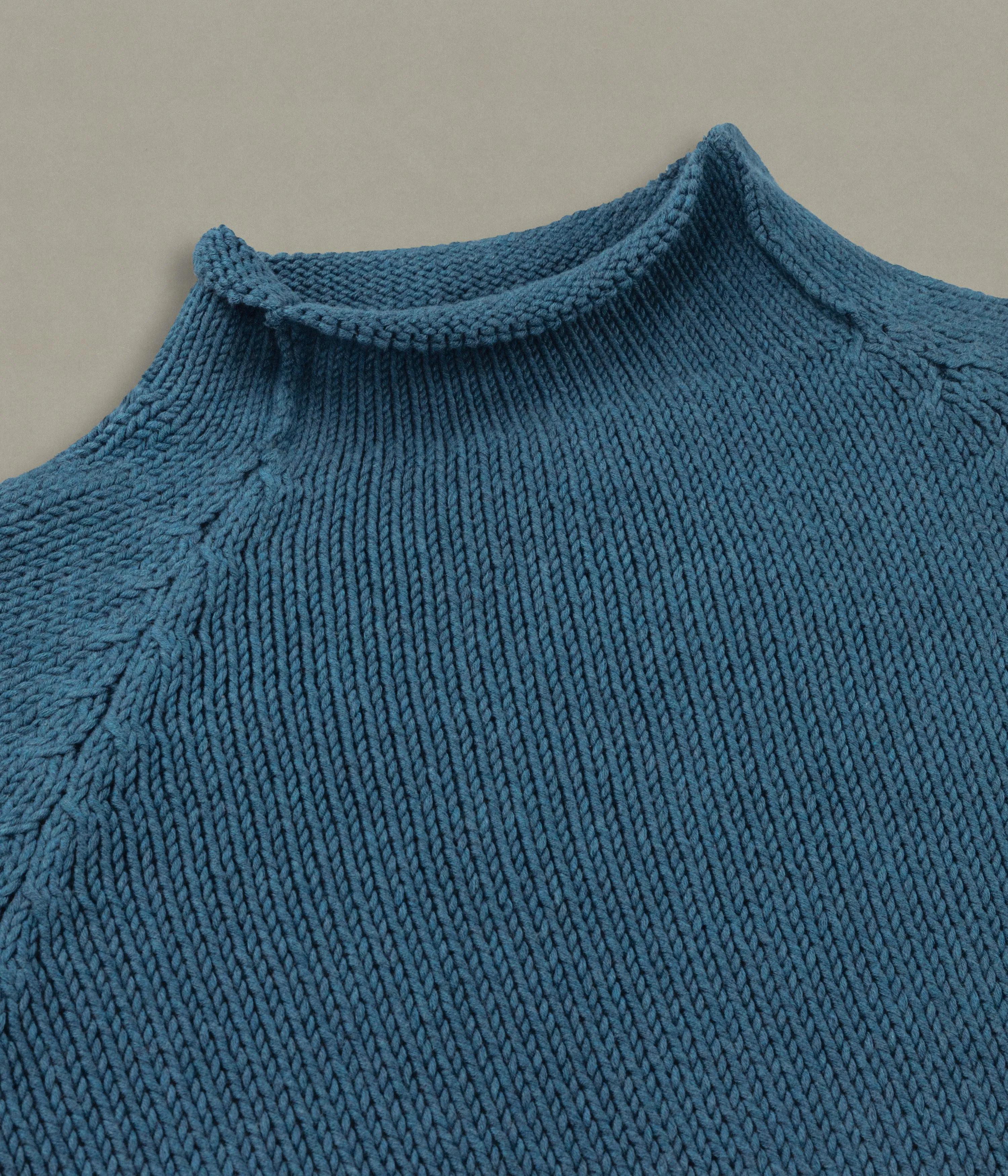 Cotton Fisherman Sweater, Blue