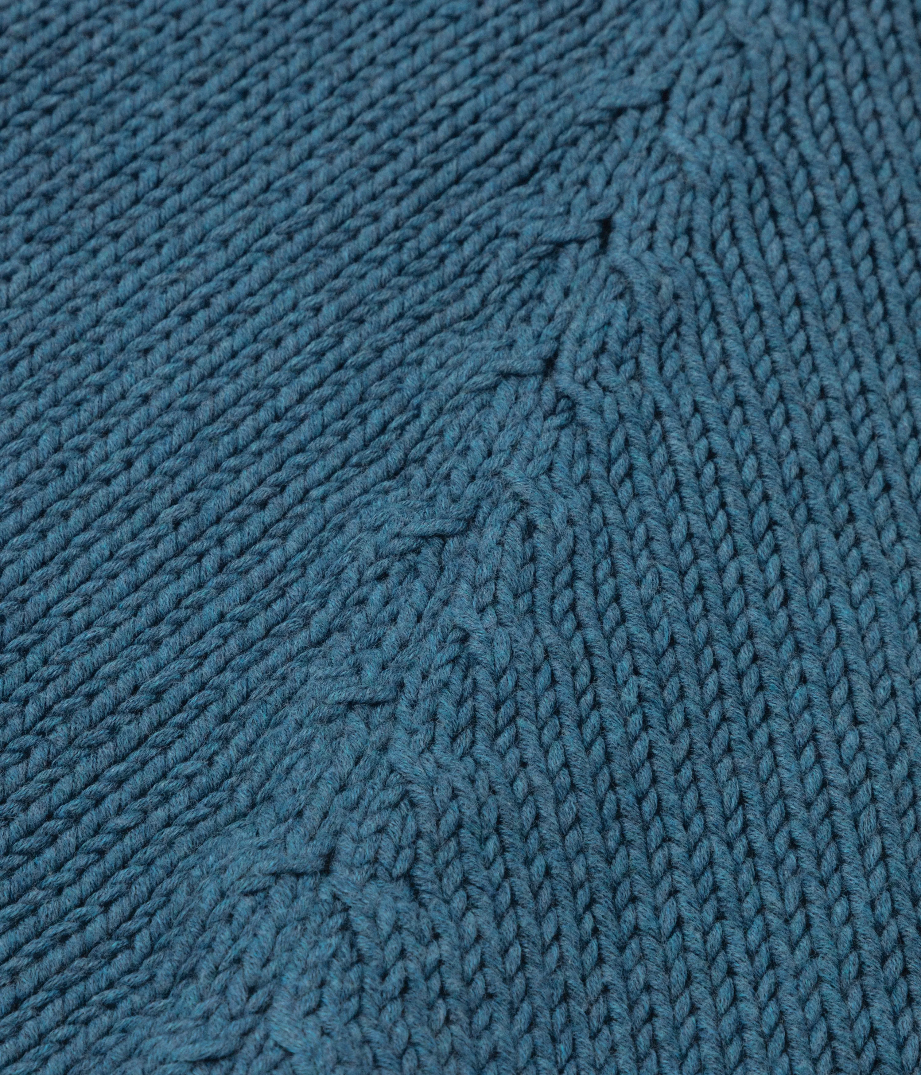 Cotton Fisherman Sweater, Blue